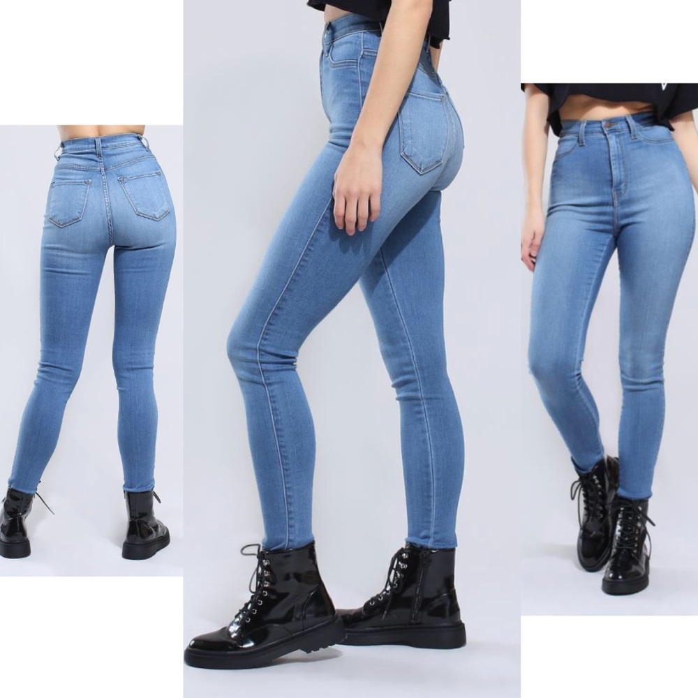 Ultra high waisted skinny jeans